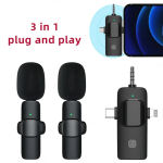 3 in 1 Wireless Microphone For iphone 3.5mm Camera Computer Radio Live Recording With Noise Reduction System