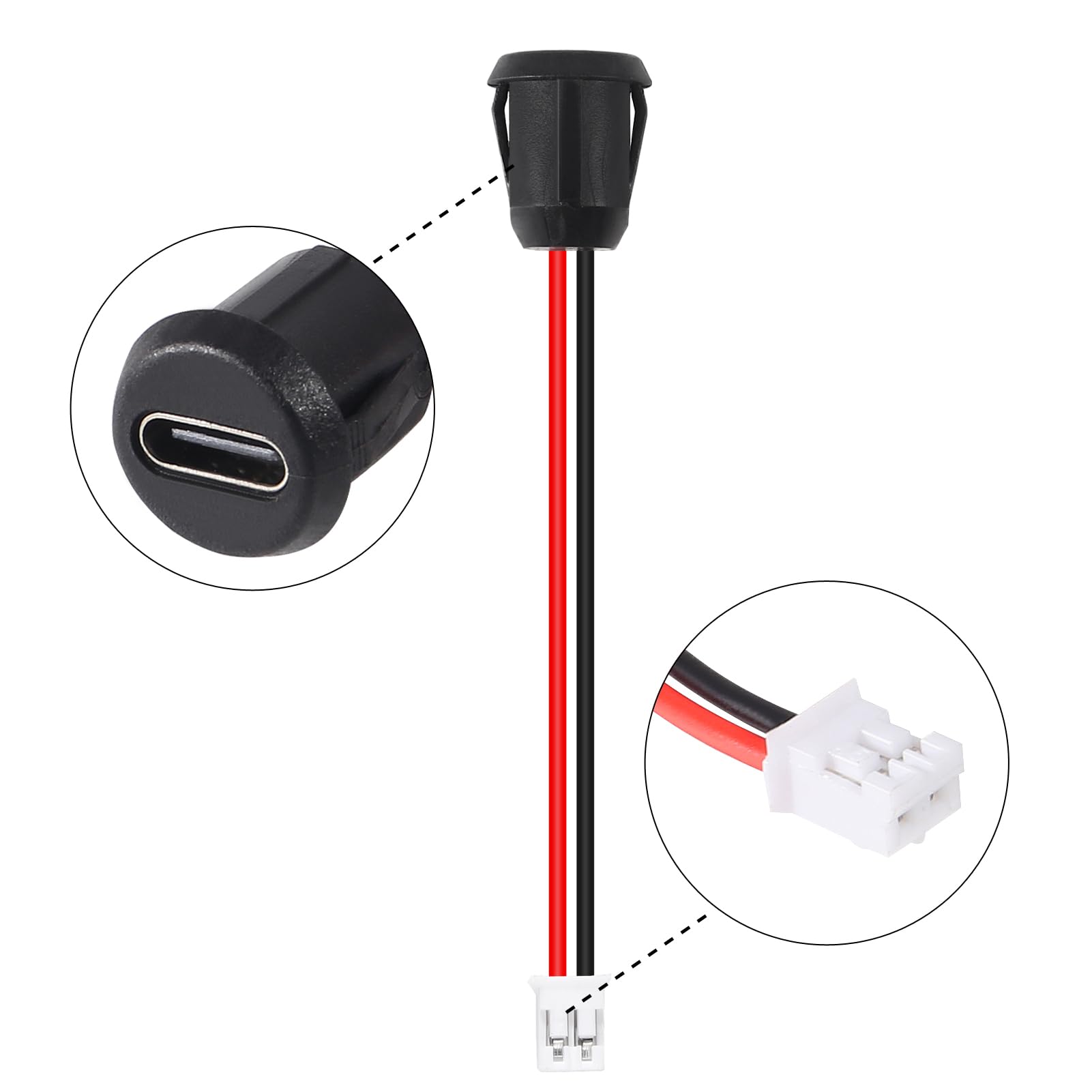 61F-znjjtfL 1pcs Type-C Female Chassis 2P Direct Crimp USB-C Connector Jack Charging Port Waterproof With Card Buckle 3A High Current Port USB-C Charger Plug - Image 1