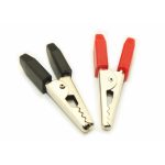 50mm Alligator Clips Pair Red and Black Insulated Battery Test Clamps - Image 2