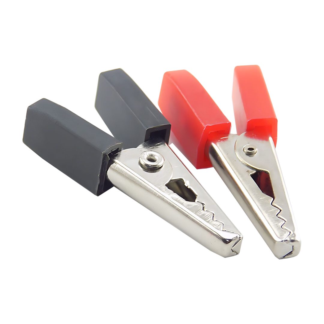 Alligator-1 50mm Alligator Clips Pair Red and Black Insulated Battery Test Clamps - Image 1